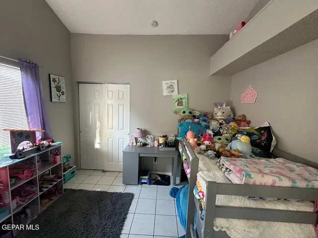 a room with a storage space