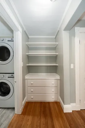 a view of a room with washer and dryer