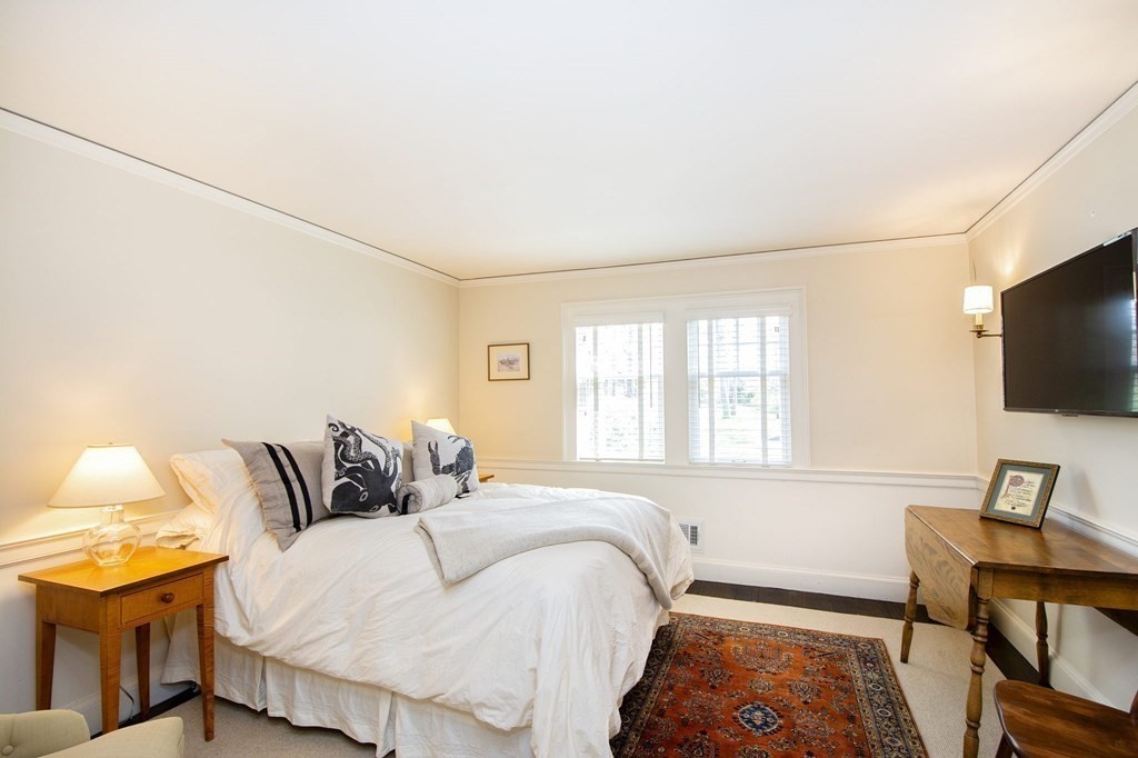 10 River Road Cohasset, MA 02025 - Photo 19 of 42 a bedroom with a bed and flat screen tv