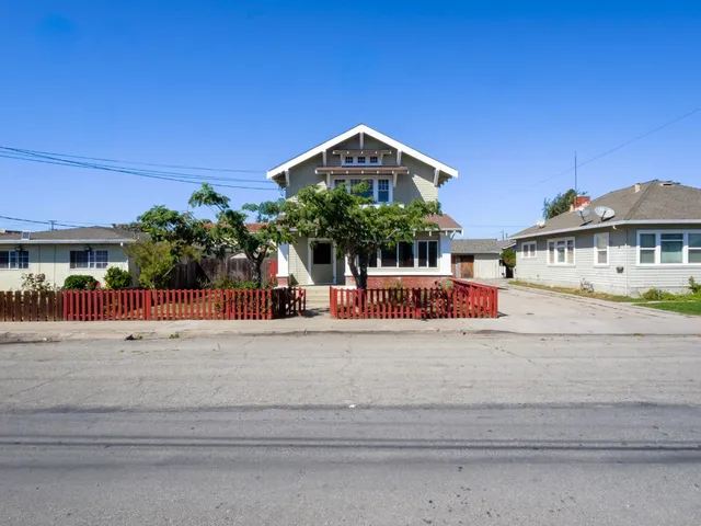 a view of a building and a street