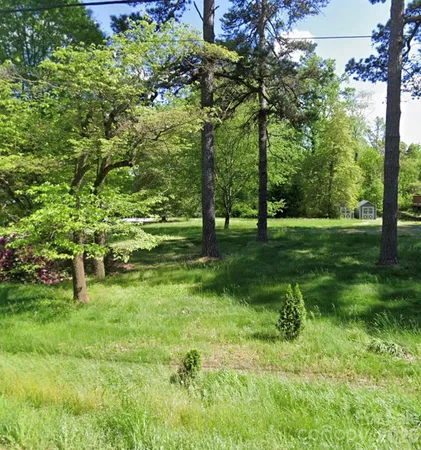 a view of a park with a tree