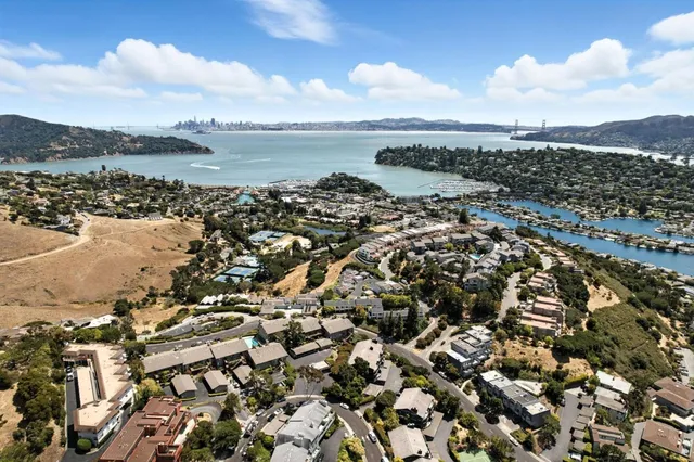 an aerial view of a city