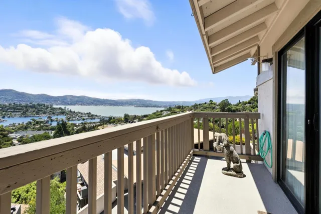 a view of city from a balcony