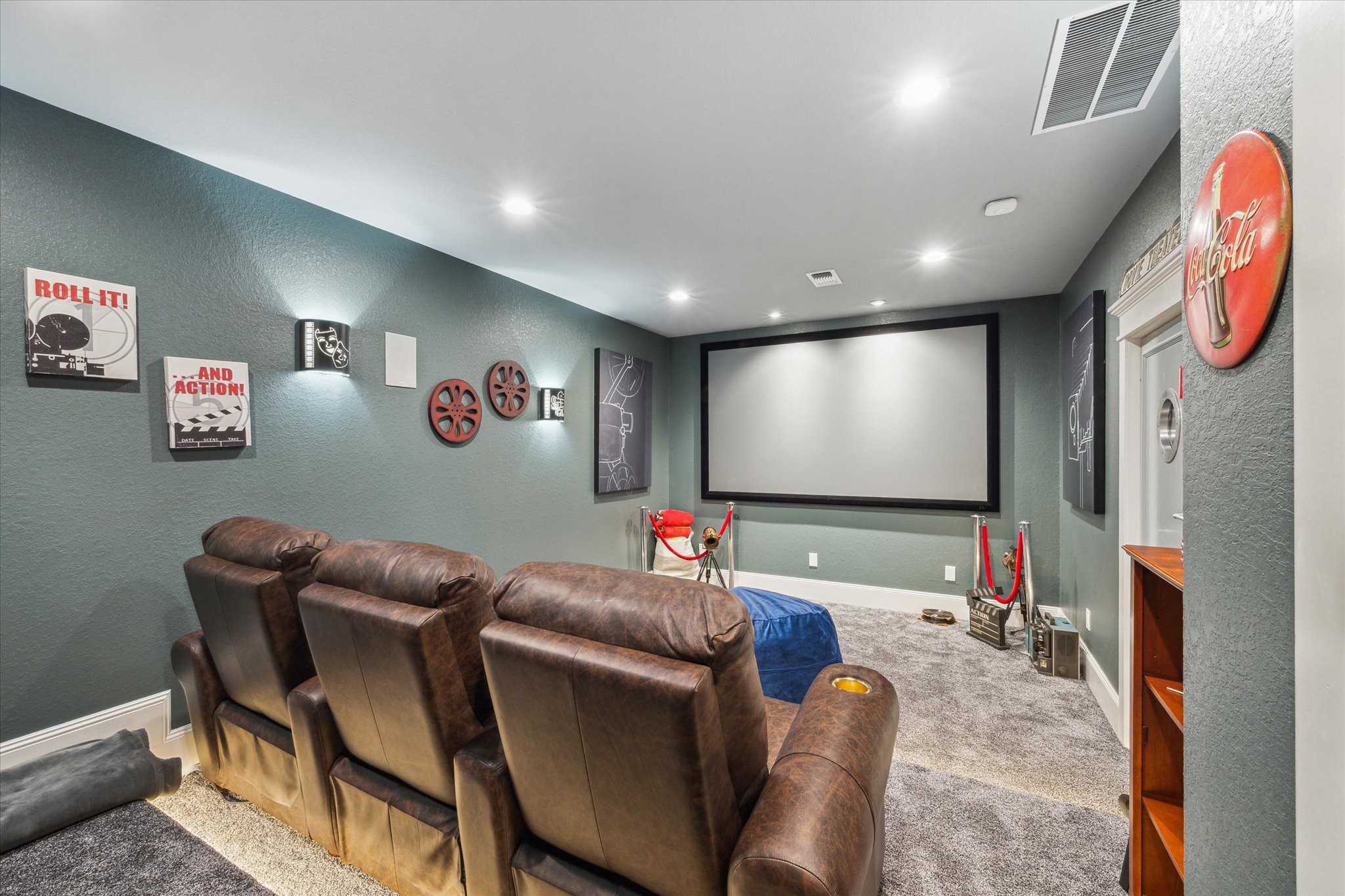 1255 Bronco Trail Angleton, TX 77515 - Photo 29 of 50 a projector room with furniture projector screen and projector