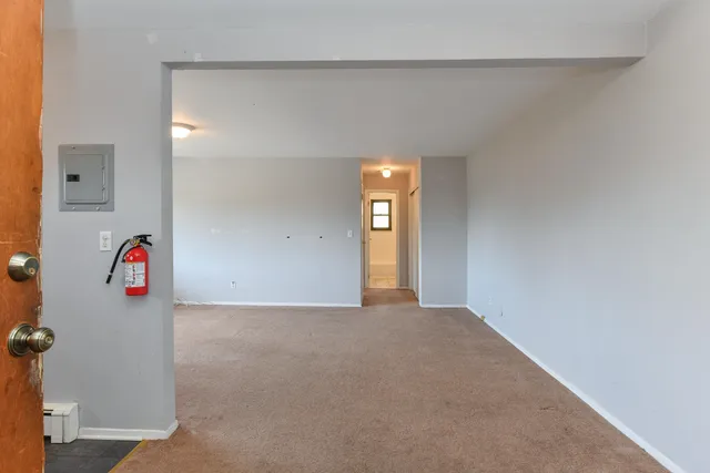 a view of a park with slide