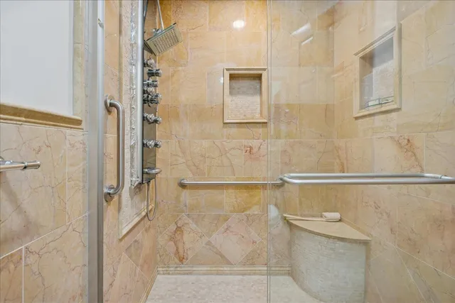 a bathroom with a shower