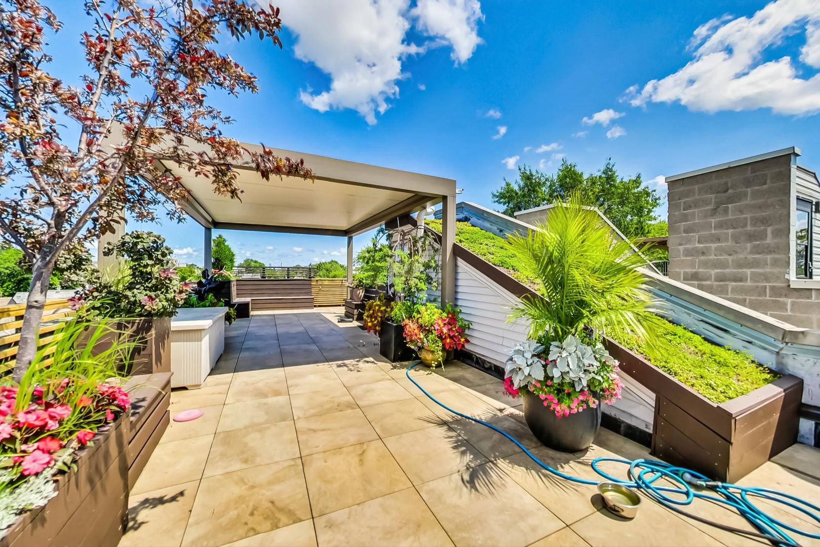 2035 North Leavitt Street, Unit 2 Chicago, IL 60647 - Photo 18 of 44 a view of a patio with couches and potted plants