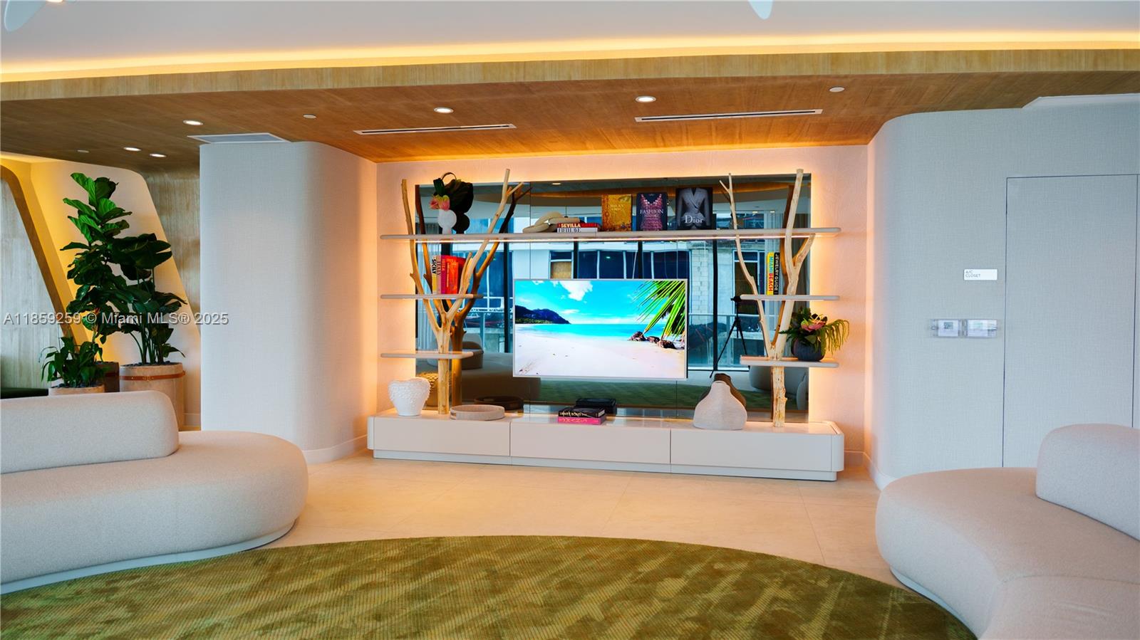 700 Northeast 24th Street, Unit 4407 Miami, FL 33137 - Photo 16 of 75 a living room with furniture and a flat screen tv