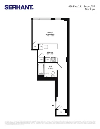 a front view of a building with tree s