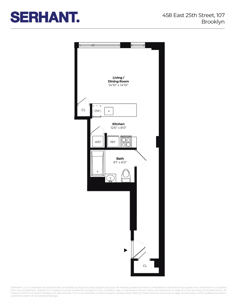 458 East 25th Street, Unit 107 Brooklyn, NY 11226 - Photo 7 of 7 a picture of a floor plan