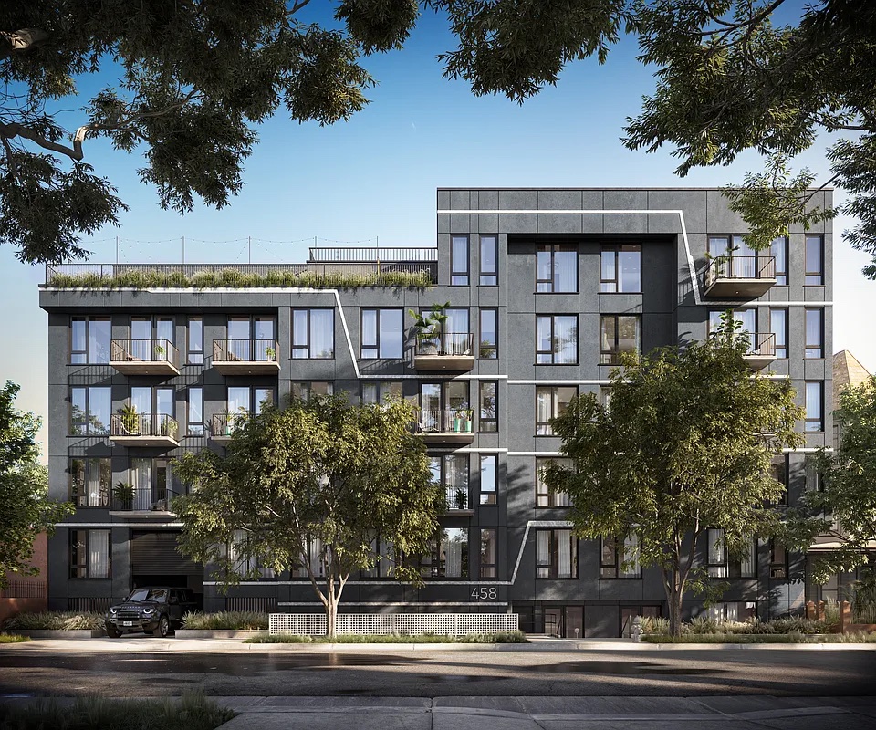 458 East 25th Street, Unit 107 Brooklyn, NY 11226 - Photo 6 of 7 a front view of a building with tree s