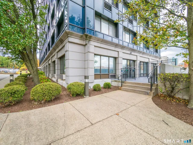 a front view of a building