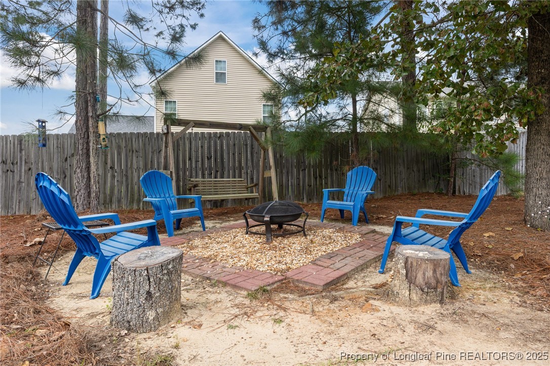 160 Huzzas Circle Cameron, NC 28326 - Photo 30 of 34 a backyard of a house with table and chairs