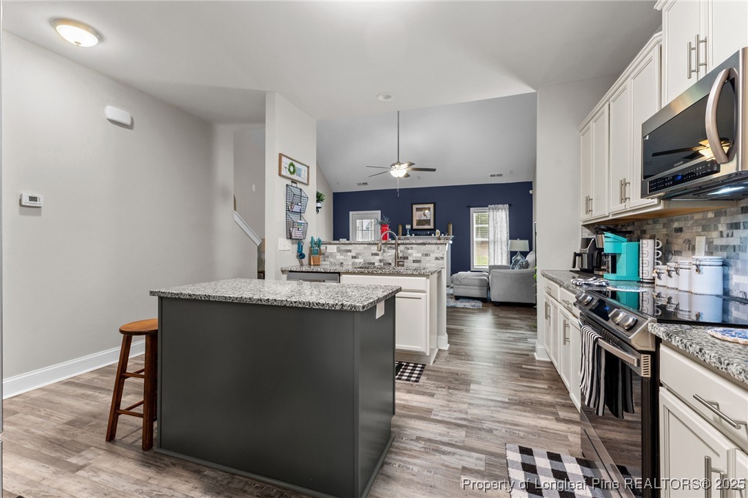 160 Huzzas Circle Cameron, NC 28326 - Photo 7 of 34 a kitchen with stainless steel appliances granite countertop a sink stove and refrigerator