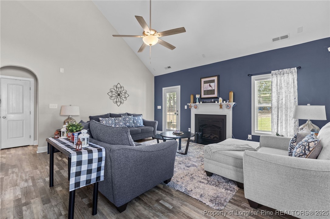 160 Huzzas Circle Cameron, NC 28326 - Photo 10 of 34 a living room with furniture and a fireplace