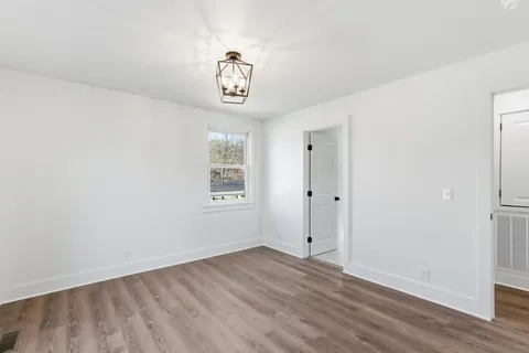 an empty room with a window