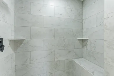 a bathroom with a shower