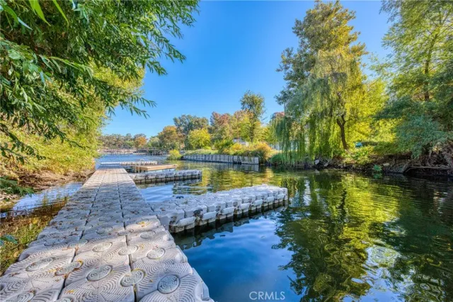 a view of a lake with houses