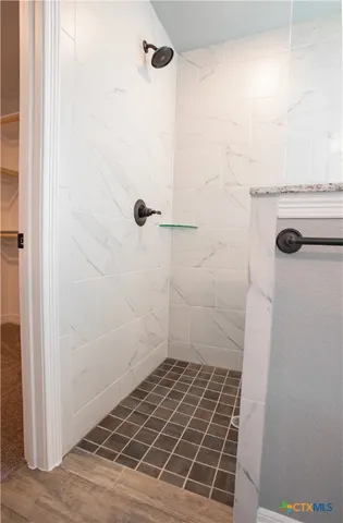 a bathroom with a shower