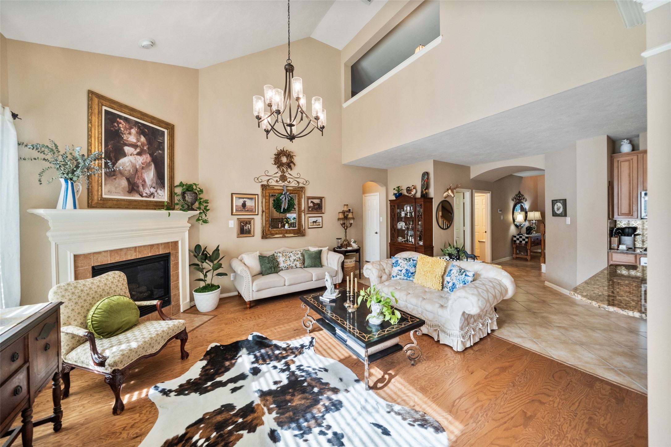 14422 Andrews Ridge Lane Humble, TX 77396 - Photo 23 of 40 a living room with furniture and a fireplace