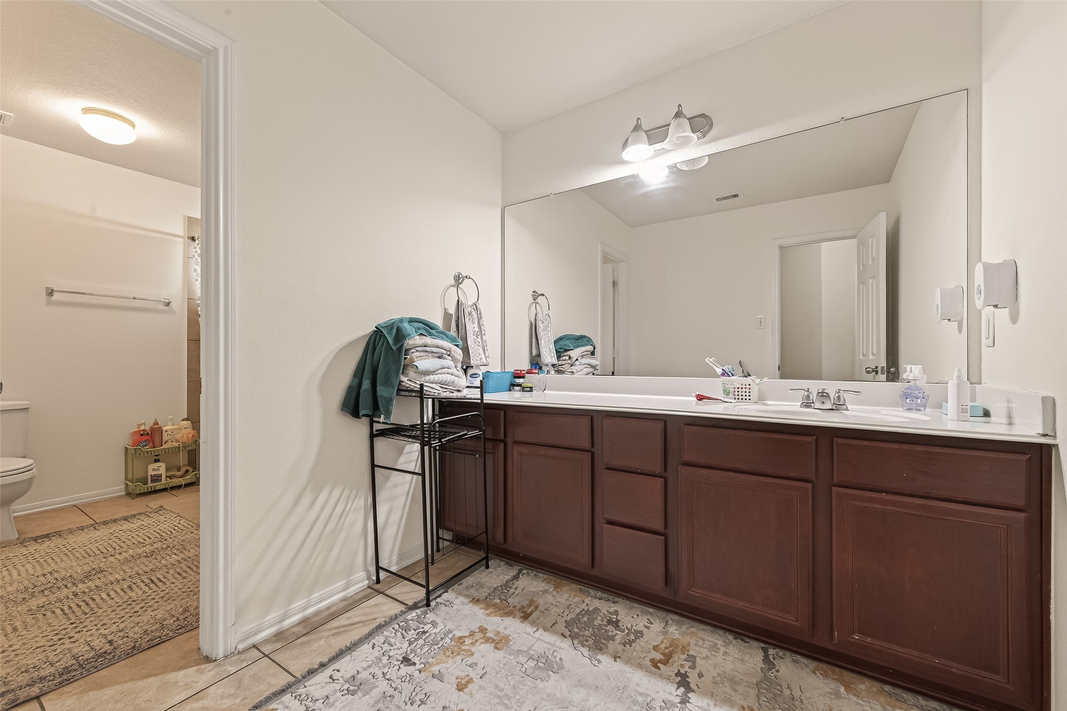 18303 All Oak Trail Houston, TX 77084 - Photo 21 of 31 a bathroom with a sink and a mirror