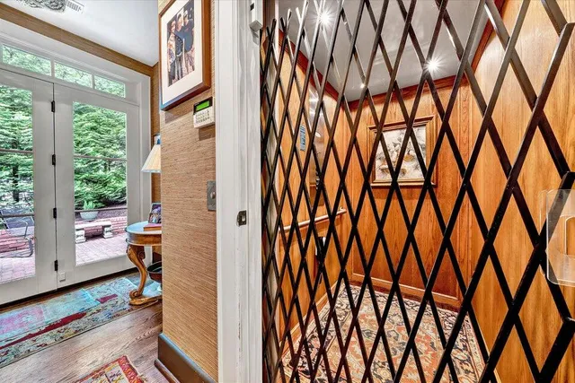 a view of entryway with wooden floor