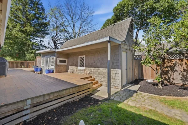 an aerial view of a house