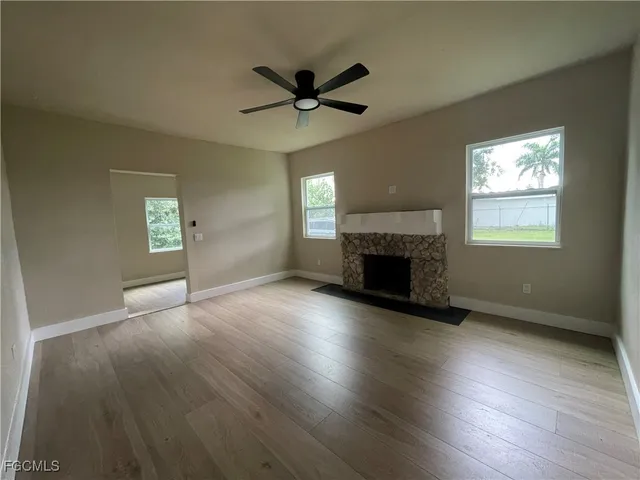 a backyard of a house with lots of green space