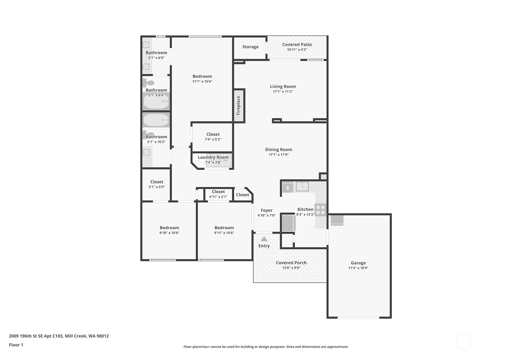 2009 196th Street Southeast, Unit C103 Bothell, WA 98012 - Photo 26 of 30 a picture of a floor plan