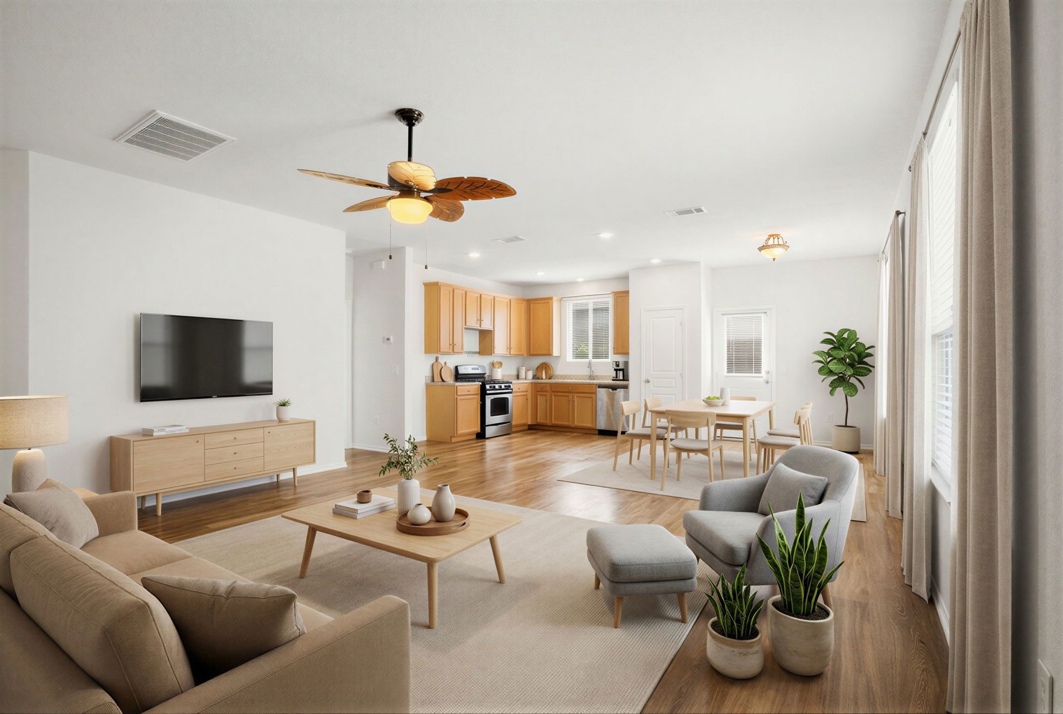 4611 Windmill Run Drive Houston, TX 77069 - Photo 9 of 35 a living room with furniture and a flat screen tv