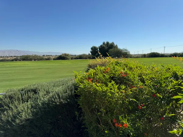 a view of lake with green space