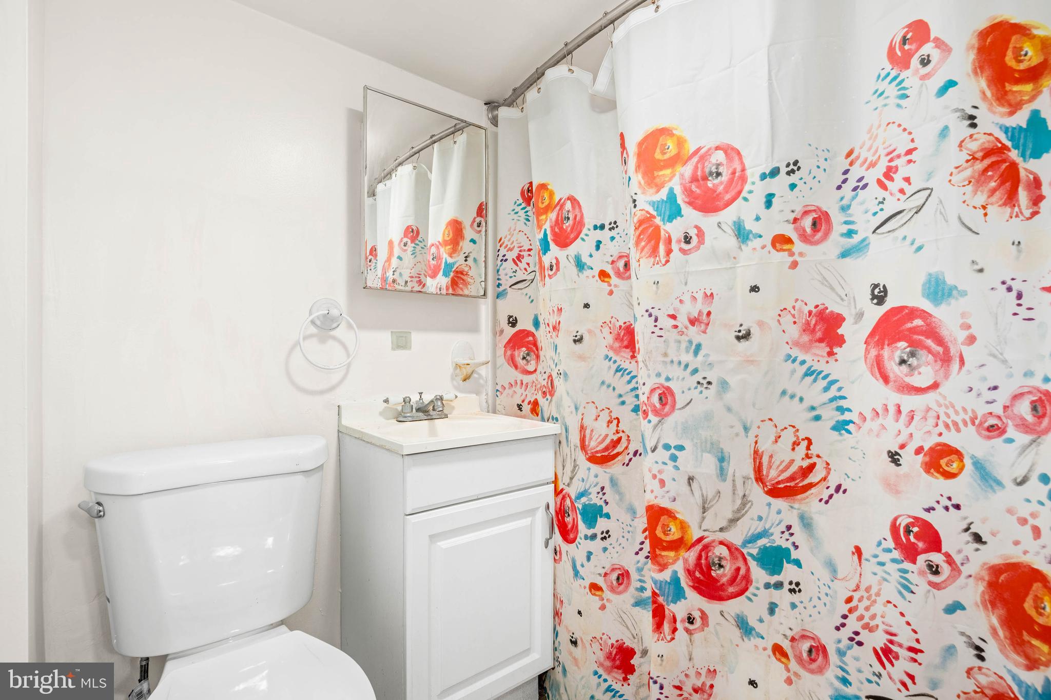 10149 Sutherland Road Silver Spring, MD 20901 - Photo 20 of 31 a bathroom with a sink a toilet and curtain