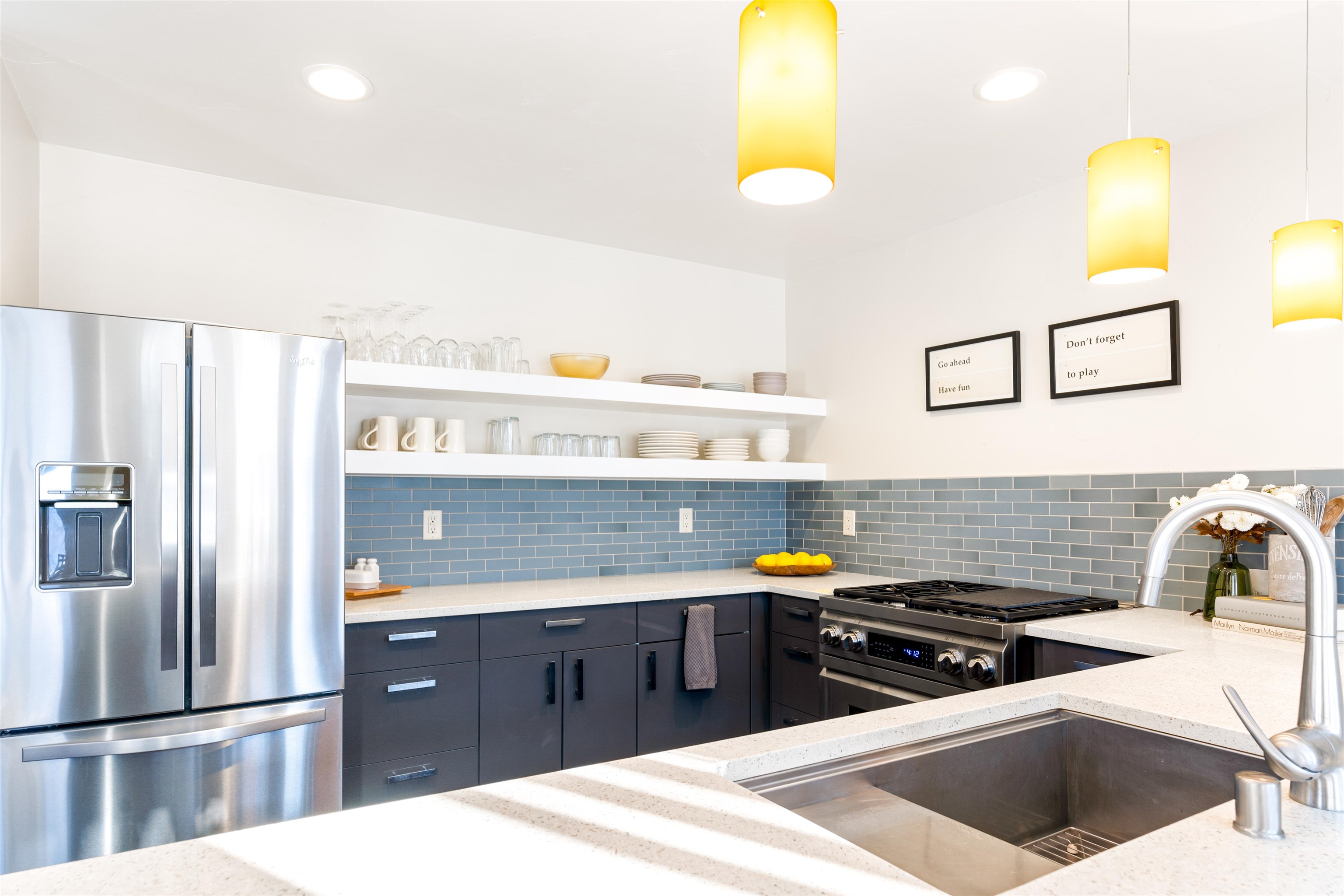 3003 Meadow Court, Unit 1 Olympic Valley, CA 96146 - Photo 4 of 24 a kitchen with stainless steel appliances a stove a sink and a refrigerator