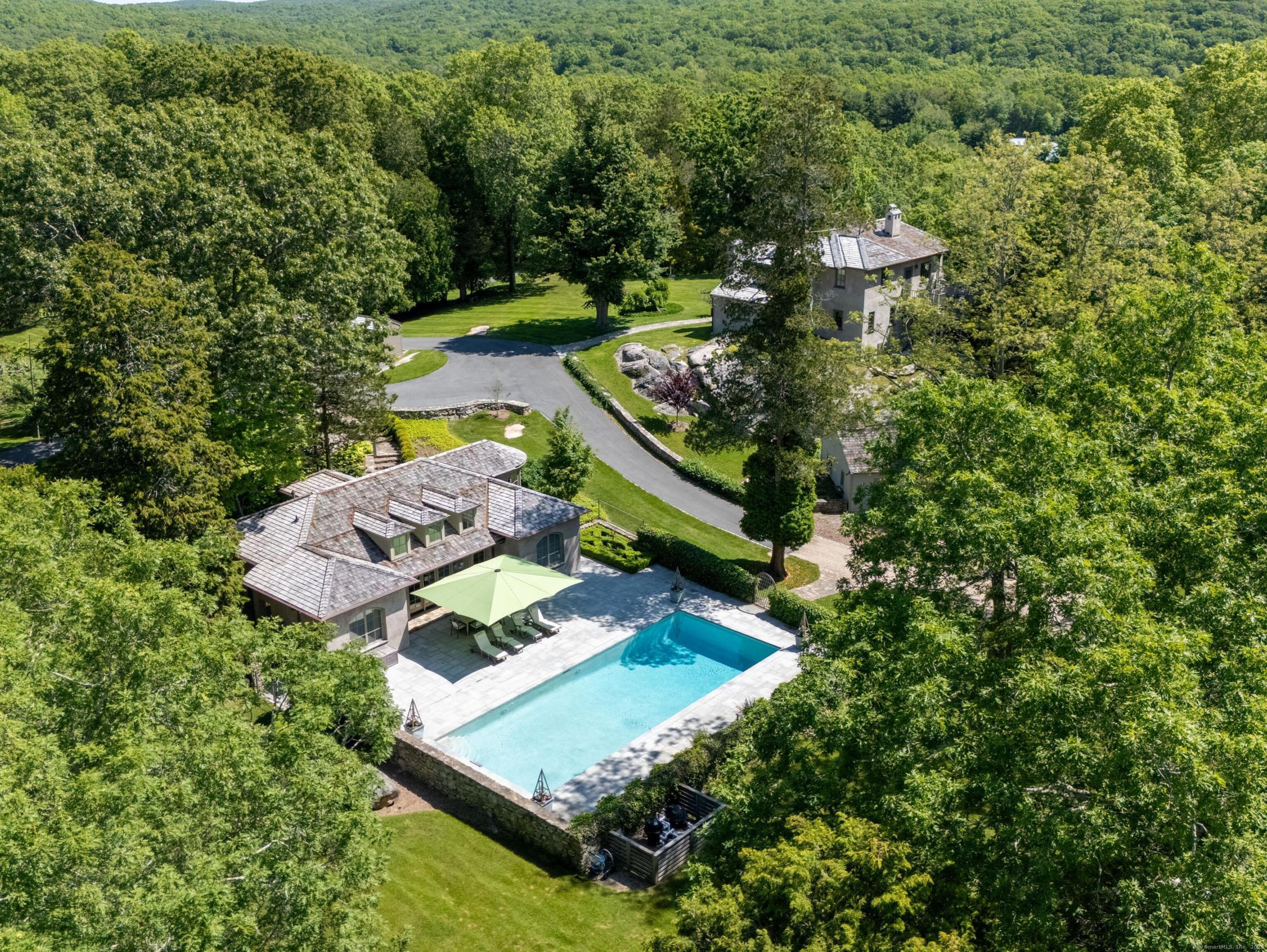 213 Beaver Brook Road Lyme, CT 06371 - Photo 6 of 38 an aerial view of a house with a yard