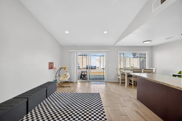 a room with a couch and a table in it