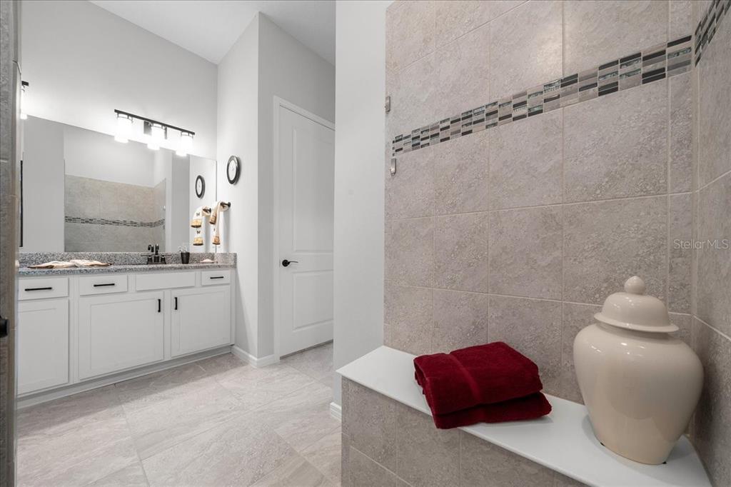 8750 Southwest 59th Ln Road Ocala, FL 34481 - Photo 40 of 41 a bathroom with a double vanity sink mirror and shower