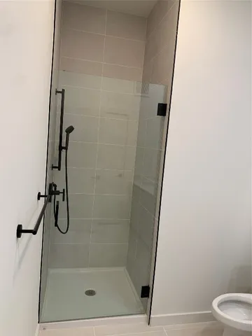a bathroom with a shower