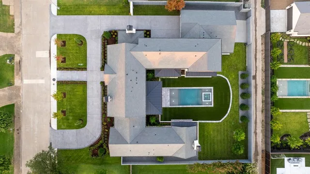 an aerial view of a house