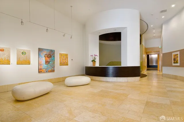 a living room with a couch and a table