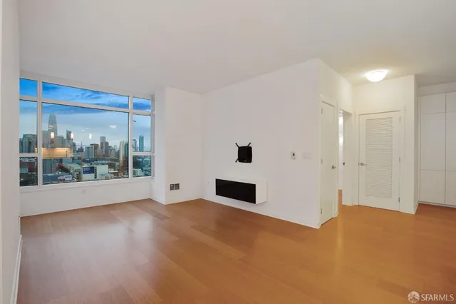 a view of empty room with a window