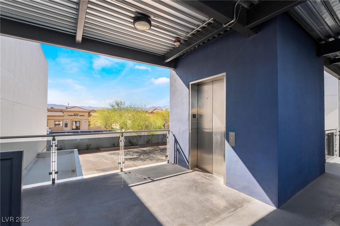 8925 West Flamingo Road, Unit 208 Las Vegas, NV 89147 - Photo 31 of 54 The elevator is next to the unit. Goes down to the basement where you'll have 2 parking spots near the elevator.