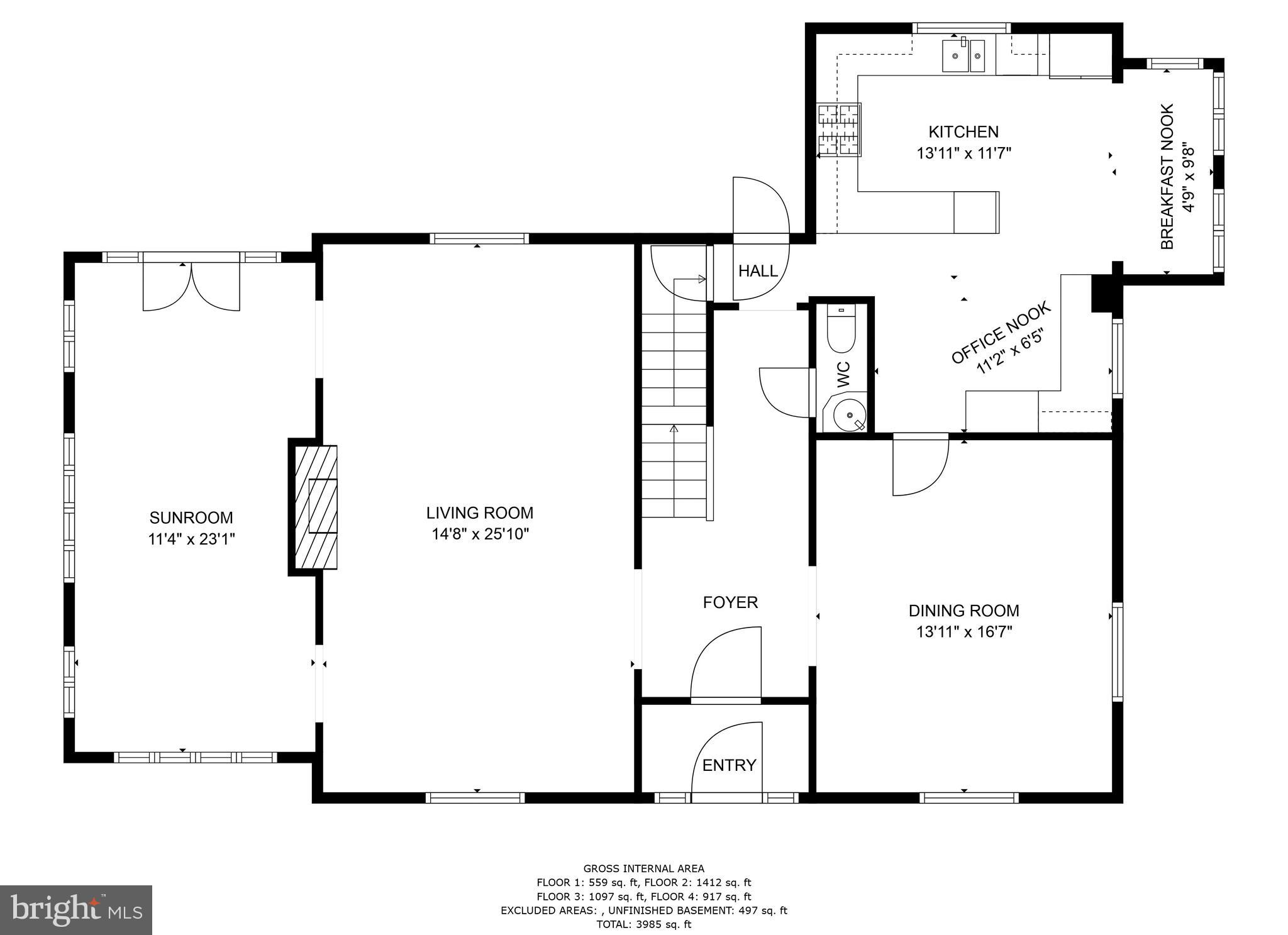 7 Wendover Road Baltimore, MD 21218 - Photo 92 of 95 Main level floor plan
