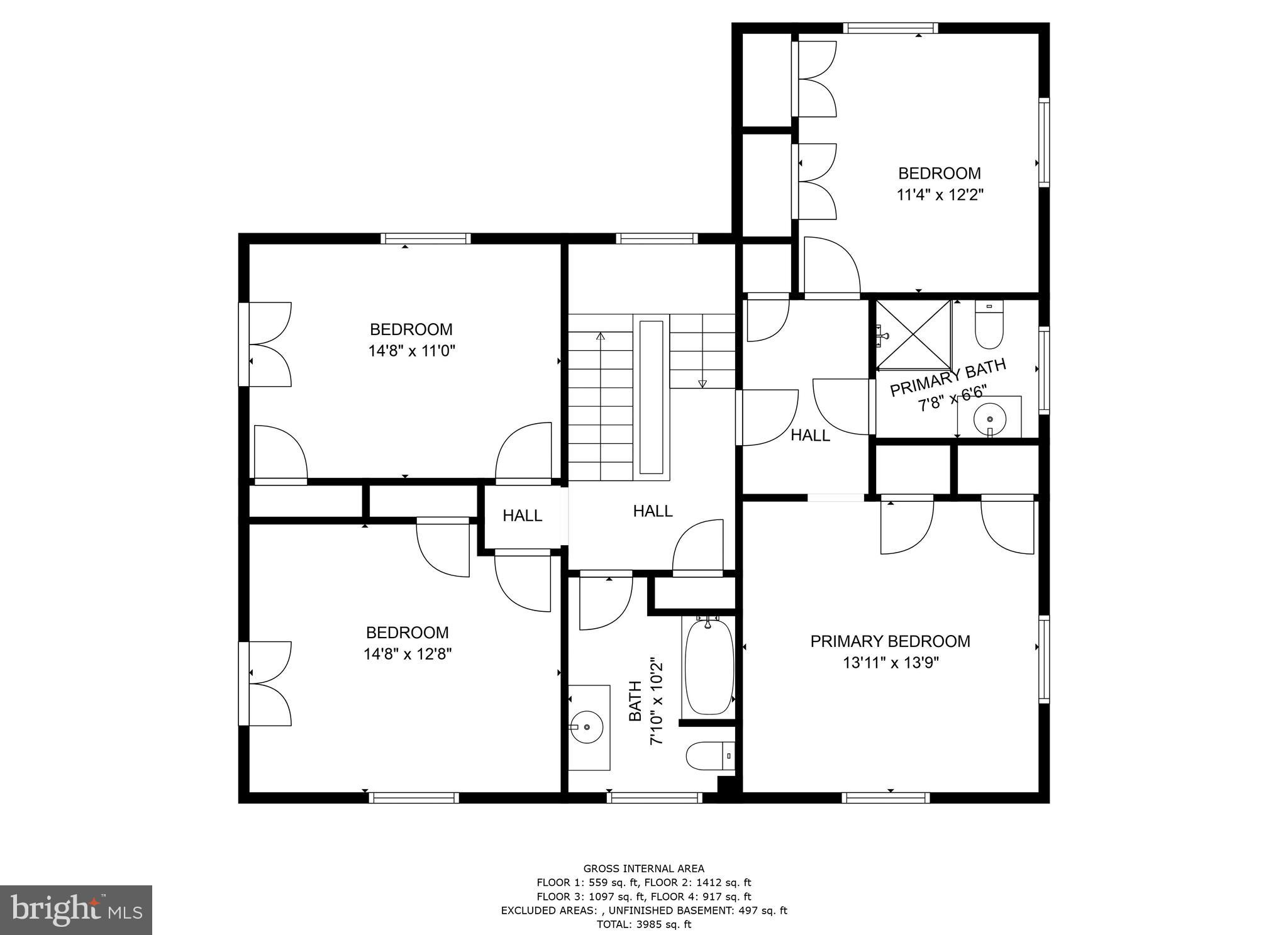 7 Wendover Road Baltimore, MD 21218 - Photo 93 of 95 Second level floor plan
