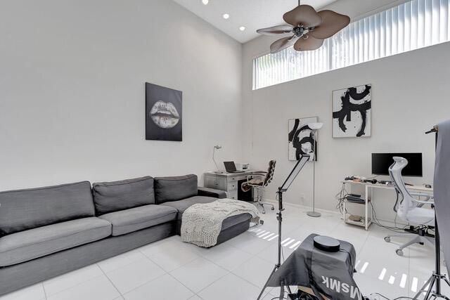 a living room with furniture