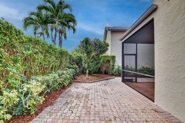 a view of a backyard with potted plants