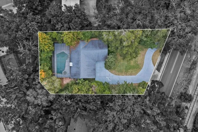 a view of yard with green space and porch