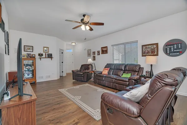 a living room with furniture