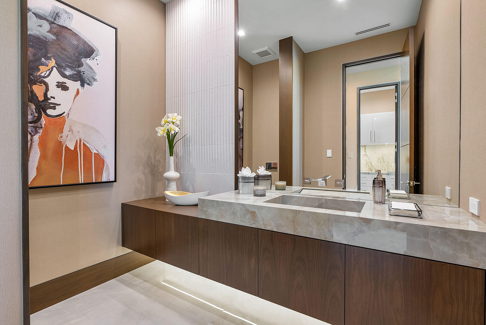 298 West Key Palm Road Boca Raton, FL 33432 - Photo 27 of 82 a bathroom with a double vanity sink and a mirror