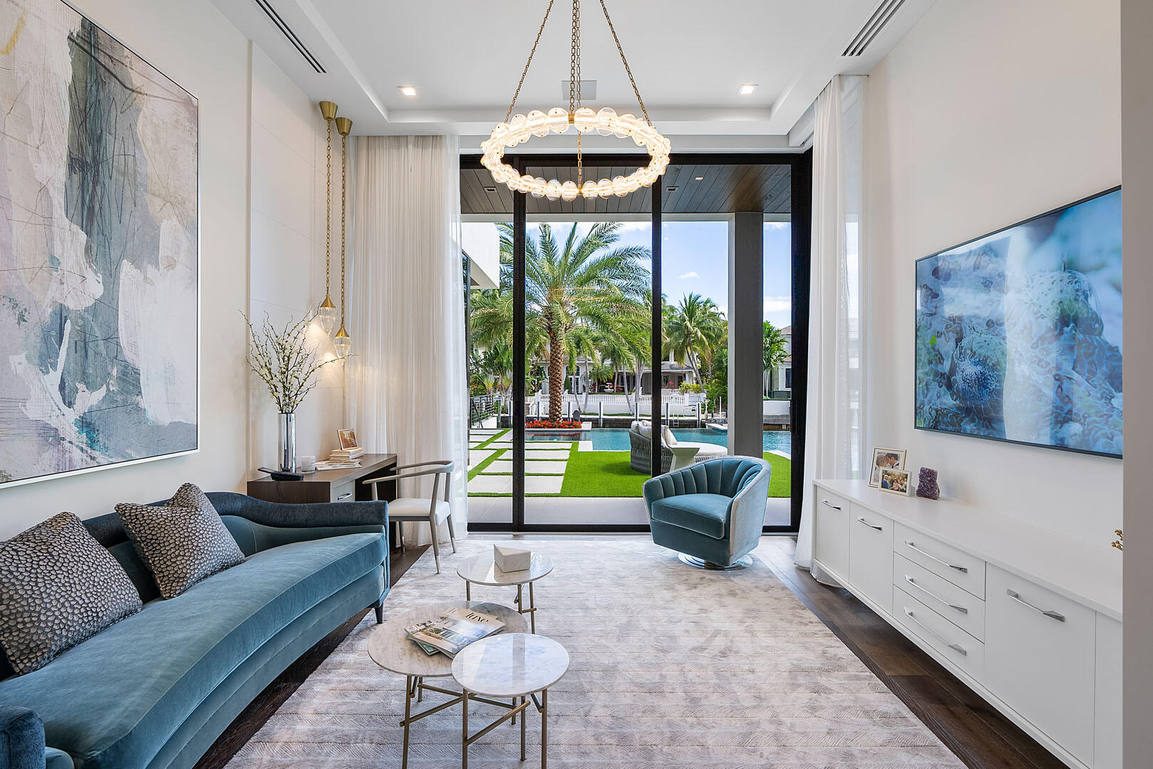 298 West Key Palm Road Boca Raton, FL 33432 - Photo 29 of 82 a living room with furniture and a large window
