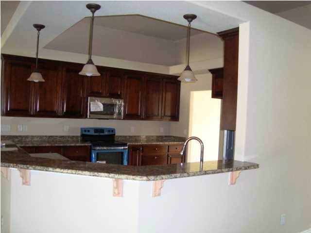 3056 Wallace Lake Road Pace, FL 32571 - Photo 13 of 19 a kitchen with stainless steel appliances granite countertop a sink a microwave and a refrigerator